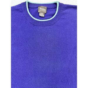 Neiman Marcus Exclusive Crewneck Sweater Women S/S Blue w/Teal Trim XXL.‎
